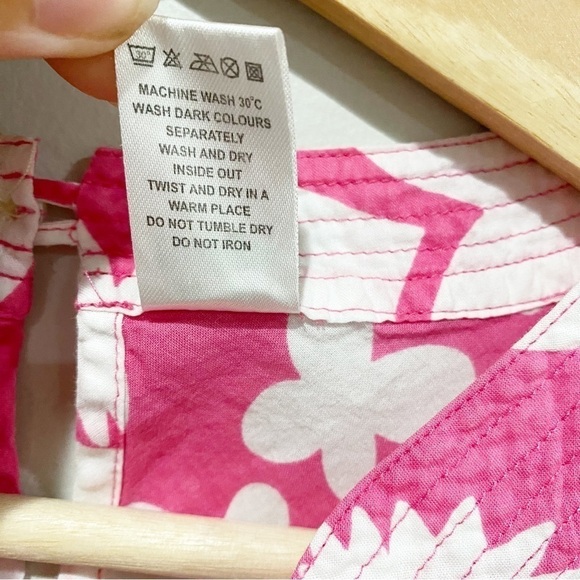 MINI BODEN Floral Tunic Top Pink White Beachy Tropical Barbiecore Size 9-10 year - Picture 9 of 10